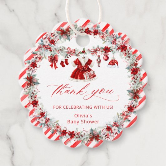 Santa Baby babykleding Baby shower Dank u Bedankjes Labels (Voorkant)