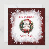 Santa Baby Beer 1e Kerstmis Nieuwe baby Feestdagenkaart (Voorkant)