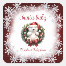 Santa Baby Beer Kerst Baby shower Sticker