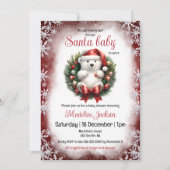 Santa Baby Beer Kerst Baby shower Uitnodiging (Voorkant)