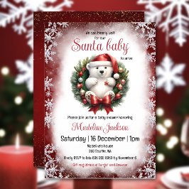 Santa Baby Beer Kerst Baby shower Uitnodiging