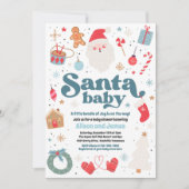 Santa Baby Blue en Red Kerstmis Baby shower Kaart (Voorkant)