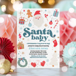 Santa Baby Blue en Red Kerstmis Baby shower Kaart<br><div class="desc">Santa Baby Blue en Red Kerstmis Baby shower</div>