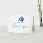 Santa Baby Blue Pet Kerstvakantie Baby shower Bedankkaart (Voorkant)