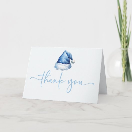 Santa Baby Blue Pet Kerstvakantie Baby shower Bedankkaart (Voorkant)