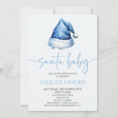 Santa Baby Blue Pet Kerstvakantie Baby shower Kaart (Voorkant)