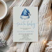Santa Baby Blue Pet Kerstvakantie Baby shower Kaart