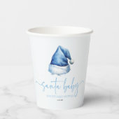 Santa Baby Blue Pet Kerstvakantie Baby shower Papieren Bekers (Achterkant)