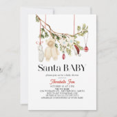 Santa Baby Boho Wasserij Kleding Baby shower Kaart (Voorkant)
