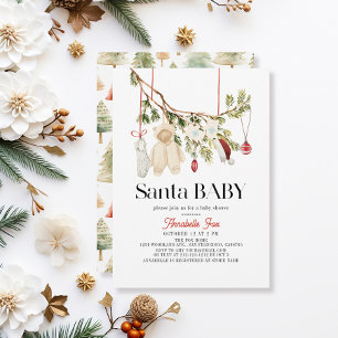 Santa Baby Boho Wasserij Kleding Baby shower Kaart