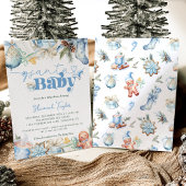 Santa Baby Boy Christmas Baby shower Kaart