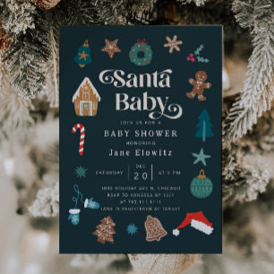 Santa Baby Boy Christmas Baby shower Uitnodiging
