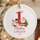 Santa Baby Boy Eerste Kerstdag Keramisch Ornament