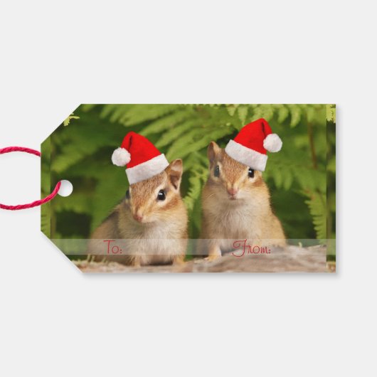 Santa Baby Chipmunks Cadeaulabel (Achterkant Horizontaal)