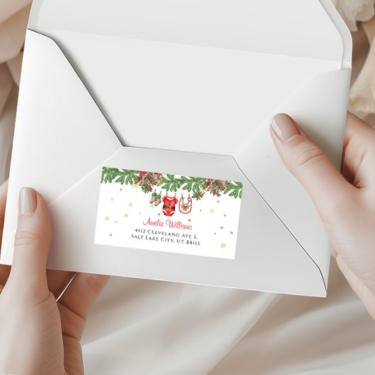 Santa Baby Christmas Address Design Etiket