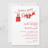 Santa Baby Christmas Baby Douche Uitnodigingen (Voorkant)