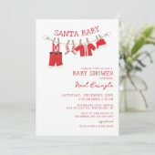 Santa Baby Christmas Baby Douche Uitnodigingen (Staand voorkant)