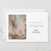 Santa Baby Christmas Baby Foto Geboorte Aankondiging (Achterkant)