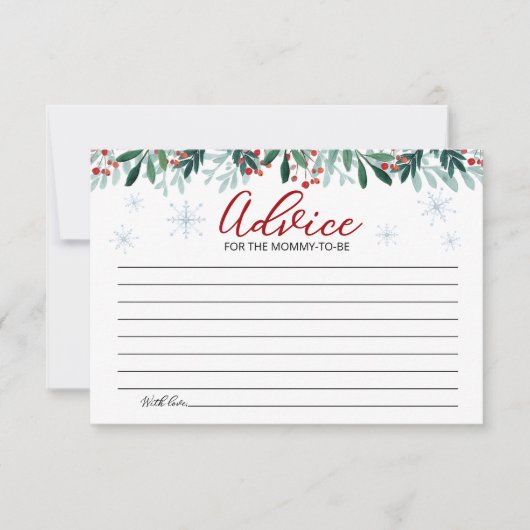 Santa Baby Christmas Baby Shower Advice Cards Kaart (Voorkant)