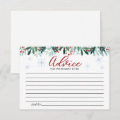 Santa Baby Christmas Baby Shower Advice Cards Kaart (Voorkant / Achterkant)