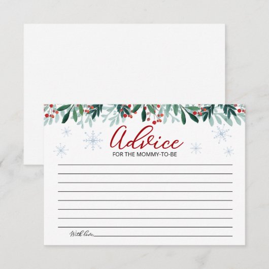 Santa Baby Christmas Baby Shower Advice Cards Kaart (Voorkant / Achterkant)