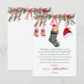 Santa Baby Christmas Baby Shower Bedankkaart (Voorkant / Achterkant)