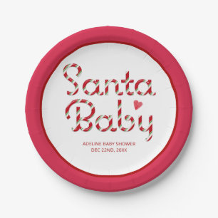 Santa Baby Christmas Baby shower Borden Papieren Bordje