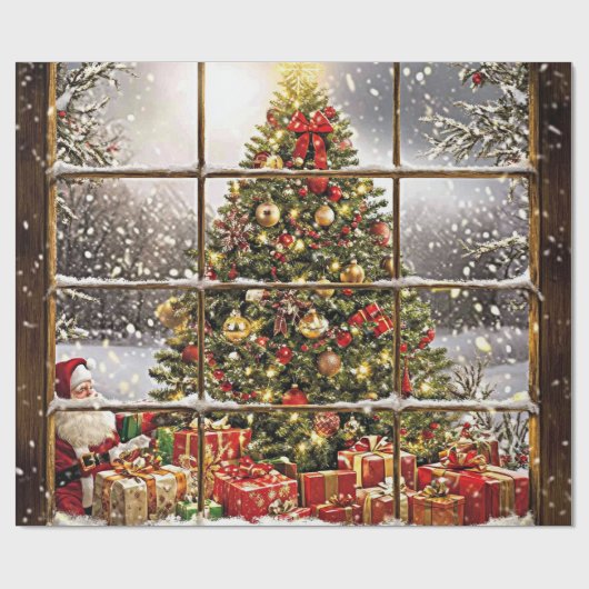 Santa Baby Christmas Baby Shower Cadeaupapier (Vlak)