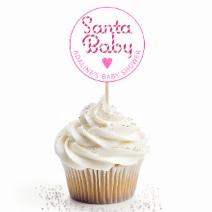 Santa Baby Christmas Baby shower Candy Cane Tekst Ronde Sticker