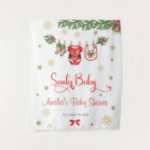 Santa Baby Christmas Baby Shower Celebration Wandkleed (Voorkant)