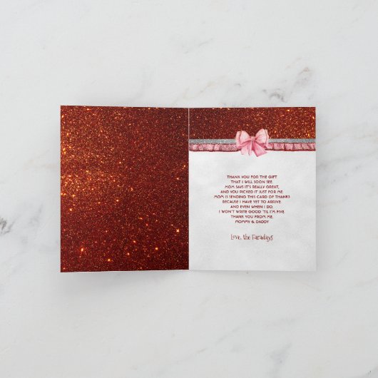 Santa Baby Christmas Baby shower Dank u Bedankkaart (Binnen)