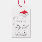 Santa Baby Christmas Baby shower Dank u Cadeaulabel (Voorkant)