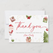 Santa Baby Christmas Baby shower Dank u kaart (Voorkant)