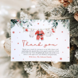 Santa Baby Christmas Baby shower Dank u kaart