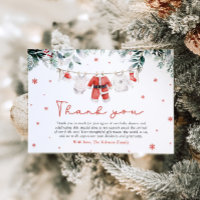 Santa Baby Christmas Baby shower Dank u kaart