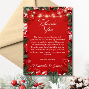 Santa Baby Christmas Baby shower Dank u kaart