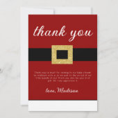 Santa Baby Christmas Baby shower Dank u kaart (Voorkant)