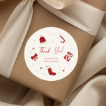 Santa Baby Christmas Baby shower Dank u Ronde Sticker<br><div class="desc">Santa Baby Christmas Baby shower Dank u Sticker.</div>