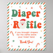 Santa Baby Christmas Baby Shower Diaper Raffle Poster (Voorkant)