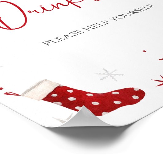 Santa Baby Christmas Baby shower Drinken Poster (Hoek)