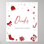 Santa Baby Christmas Baby shower Drinken Poster (Voorkant)