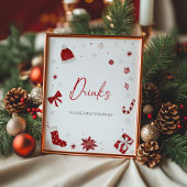 Santa Baby Christmas Baby shower Drinken Poster