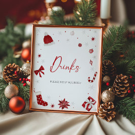 Santa Baby Christmas Baby shower Drinken Poster