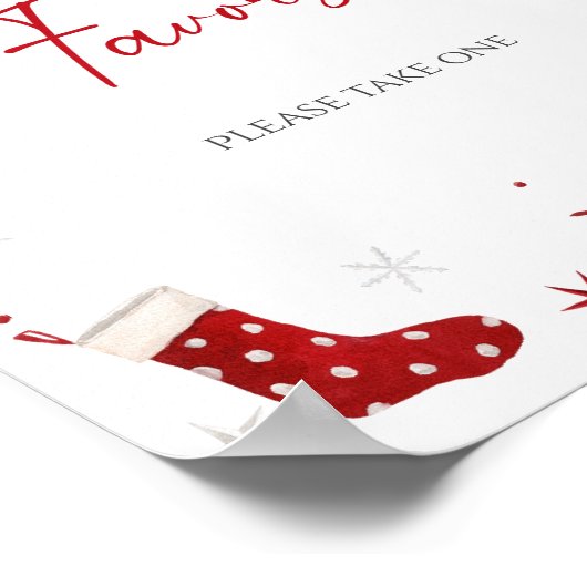 Santa Baby Christmas Baby shower Favors Poster (Hoek)