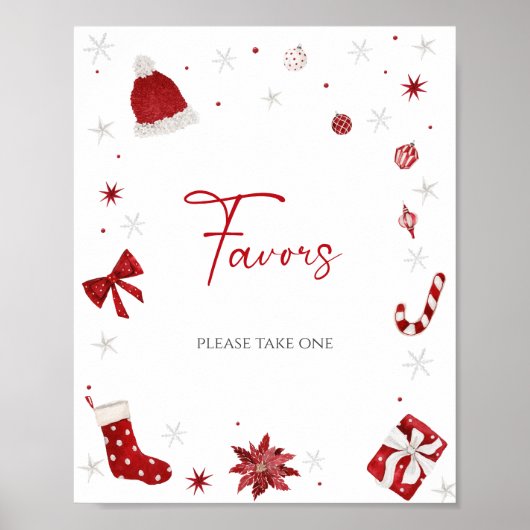 Santa Baby Christmas Baby shower Favors Poster (Voorkant)