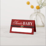 Santa Baby | Christmas Baby shower Food Plaatskaartje<br><div class="desc">Vier in stijl met deze moderne en zeer trendy Christmas baby shower plaatskaarten. Dit ontwerp is gemakkelijk te personaliseren met uw speciale evenementenbewoording en uw gasten zullen blij zijn wanneer ze deze fantastische plaatskaarten zien. Overeenkomende objecten vindt u in de collectie.</div>