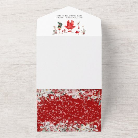 Santa Baby Christmas Baby shower genderneutraal All In One Uitnodiging (Buitenkant)