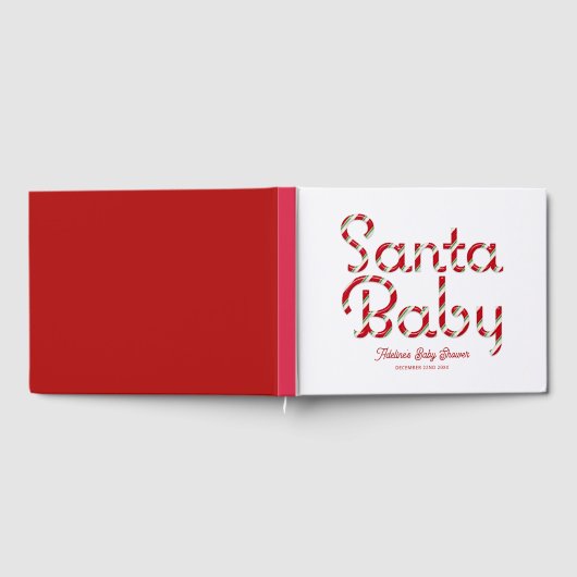 Santa Baby Christmas Baby shower Guest Book Gastenboek (Volledig)
