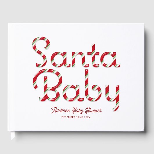 Santa Baby Christmas Baby shower Guest Book Gastenboek (Voorkant)