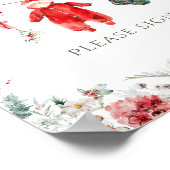 Santa Baby Christmas Baby shower Guest Book Poster (Hoek)